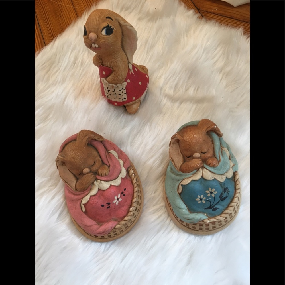 Pendelfin set of 3 Bunnies Poppet and Wakey